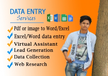 I will do data entry,  internet research,  web research,  lead generation works