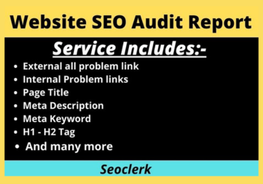 website SEO audit report provide by premium tools