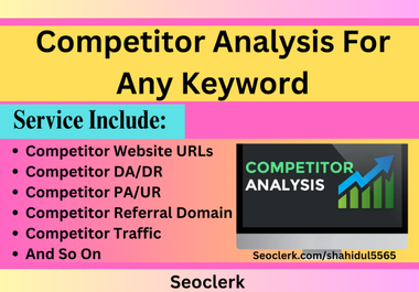 Provide complete SEO competitor analysis for any Targeted keyword