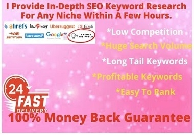 In-depth SEO keyword research  for any niche within a few hours.