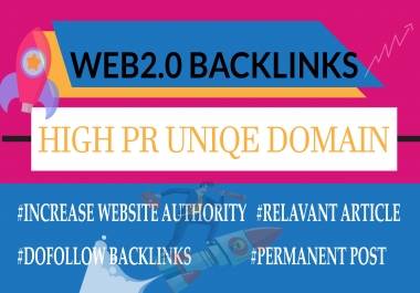 I will build high PR 20 web2.0 backlinks manually