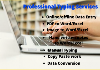 Fastest Data Entry, Copy Paste, Excel Data Entry and Typing work in24 hrs