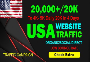 I will Drive Organic 20,000 Traffic From The USA To Your website within 20 days.