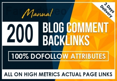 200 dofollow blog comment high Quality backlinks