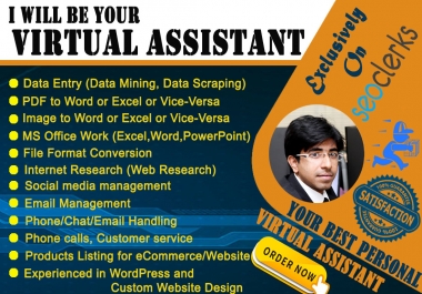 I Will be your reliable multi tasking virtual assistant