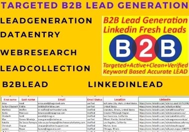 I will do targeted b2b lead generation from linkedin, web research