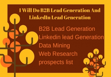 I Will Do B2B Lead Generation,  LinkedIn Lead Generation And Web Research
