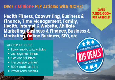 I Will Give 7.000.000+ PLR Articles for Mix Niche + Bonuses eBooks,  Training Videos & Audios