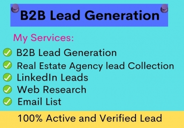 I will do b2b LinkedIn lead generation, Web Research and Data Enry