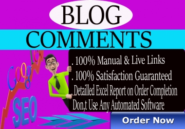 I will provide 50 Blog Comments HQ DA/PA sites