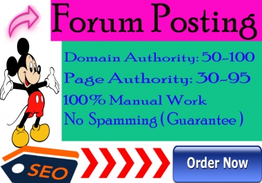 I will provide 15 Forum Posting High Quality DA/PA sites