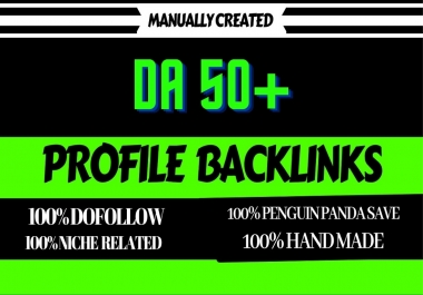I will make 50 SEO do follow profile backlinks on high authority websites