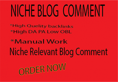 Create 45+ niche relevant blog comments backlinks on high DA PA.