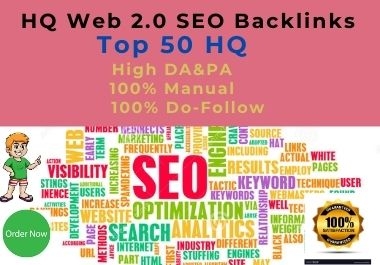 I will provide 50 web 2.0 HQ backlinks