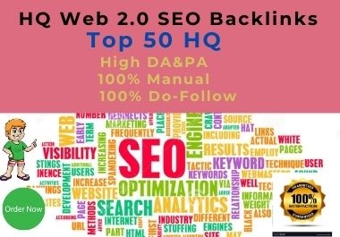 I will provide 50 web 2.0 HQ backlinks