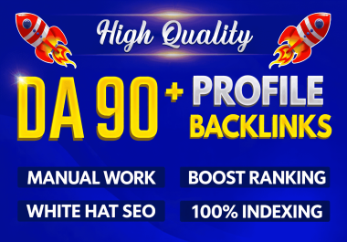 50 Profile Backlinks DA90+ PR9 High Quality Backlinks