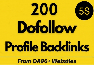 200 Unique 80+ Domain Authority Manually Profile Backlinks Create Do-Follow Permanent Link building