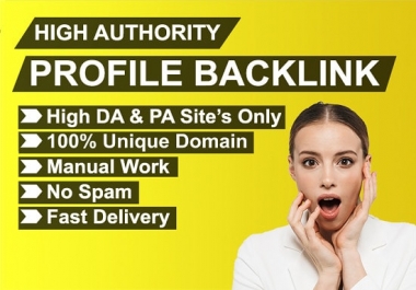 I will do high authority profile backlinks manually for SEO ranking