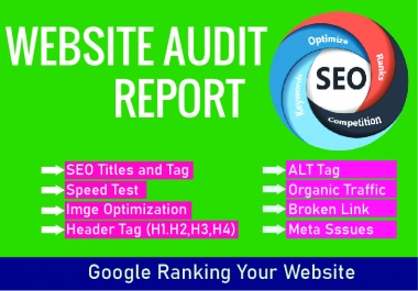 I will Provide you Professional Website SEO Audit Report