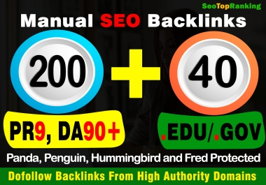 Exclusive Offer 200 PR9+40 EDU/GOV Premium quality SEO Backlinks