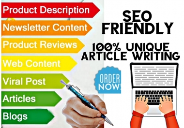 Article writing 1 X 1000 Words High Quality Unique SEO friendly Content/Article For your nishe