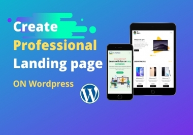 I will create Professional responsive landing page on wordpress