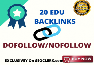 I will create 20 live EDU gov backlinks,  it is EDU backlink indeed its Real EDU Backlink