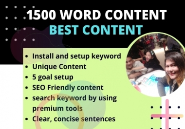 I will write manually up to 1500 word content with any keyword