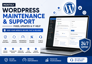 Monthly WordPress Website Maintenance,  Troubleshooting & IT Help