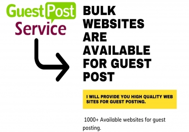 Bulk quantity high quality backlinks available for guest post