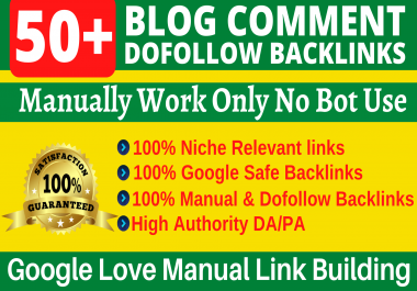 50 Dofollow Backlinks Blog Comments High DA Website Ranking & Link Building Service