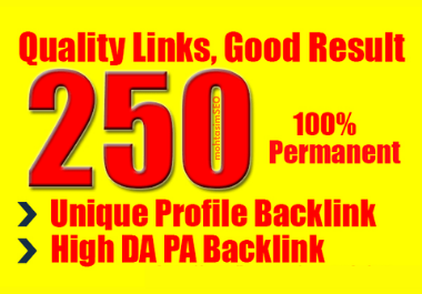 I will do 250 unique high domain authority SEO Profile Backlinks manually