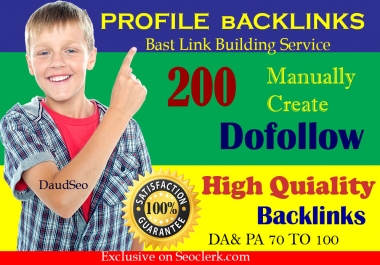 I Will Create 200 High Quality Dofollow Profile Backlinks PR9 Or DA 50+ to 100 HQ Google Dominating