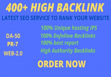 Manually Create 400+DOFOLLOW High PR 1-PR 7+ or DA-40+Highly Authorized Google Dominating Backlinks.