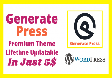 I will install generate-press premium WordPress theme with Official License
