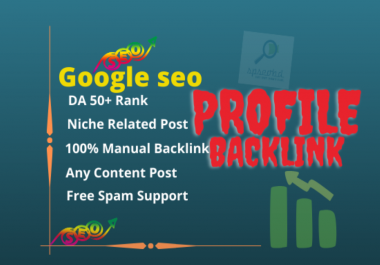 I will do 30+ profile backlinks manually unique for google 1 page.