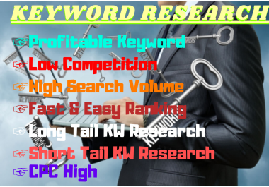 I will do 50 SEO Keywords research with 1 main keyword,  2 recommended keywords in Excel sheet