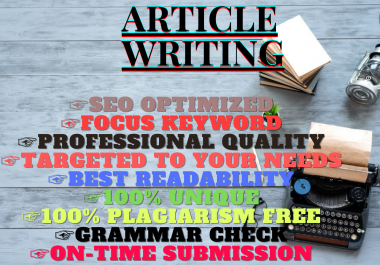 I will write well researched SEO optimized 500words blog posts and articles