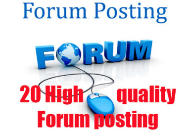 I Can Give You 20 High Quality Forum Posting High Authority SEO Backlinks