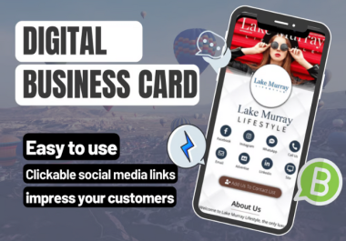 I will design clickable digital business card with social media icons