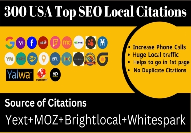 300 USA top Local Citations for Google My Business Ranking