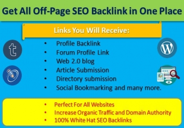 do a complete offpage SEO backlink of your website for google top ranking