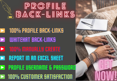 I will do 50 do-follow profile backlinks manually for SEO ranking