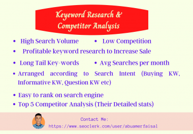 Profitable SEO keyword research and competitor analysis for your website.