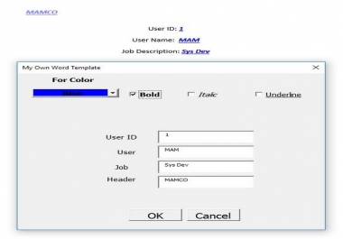 create your own custom word template with user form such as mail merge
