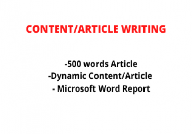 I will write dynamic article for your website or blog