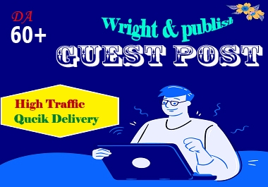 Write and publish 5 Guest Post on HQ website DA 60 plus with permanent seo backlink