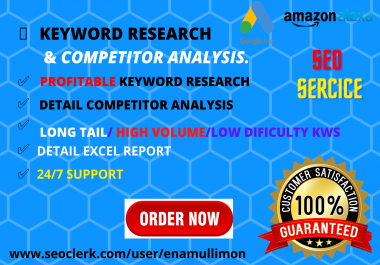 I will do keyword research and competitor analysis for your SEO plan.