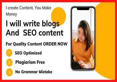 I will write an effective SEO article or blog post And Content writer