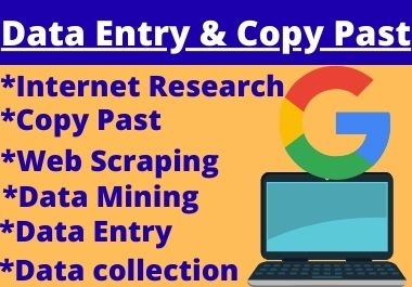 I Will Do Data Entry and Copy Past